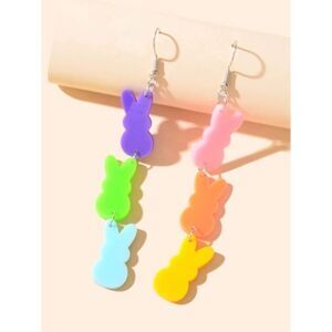 Easter Peep Link Drop Earrings
